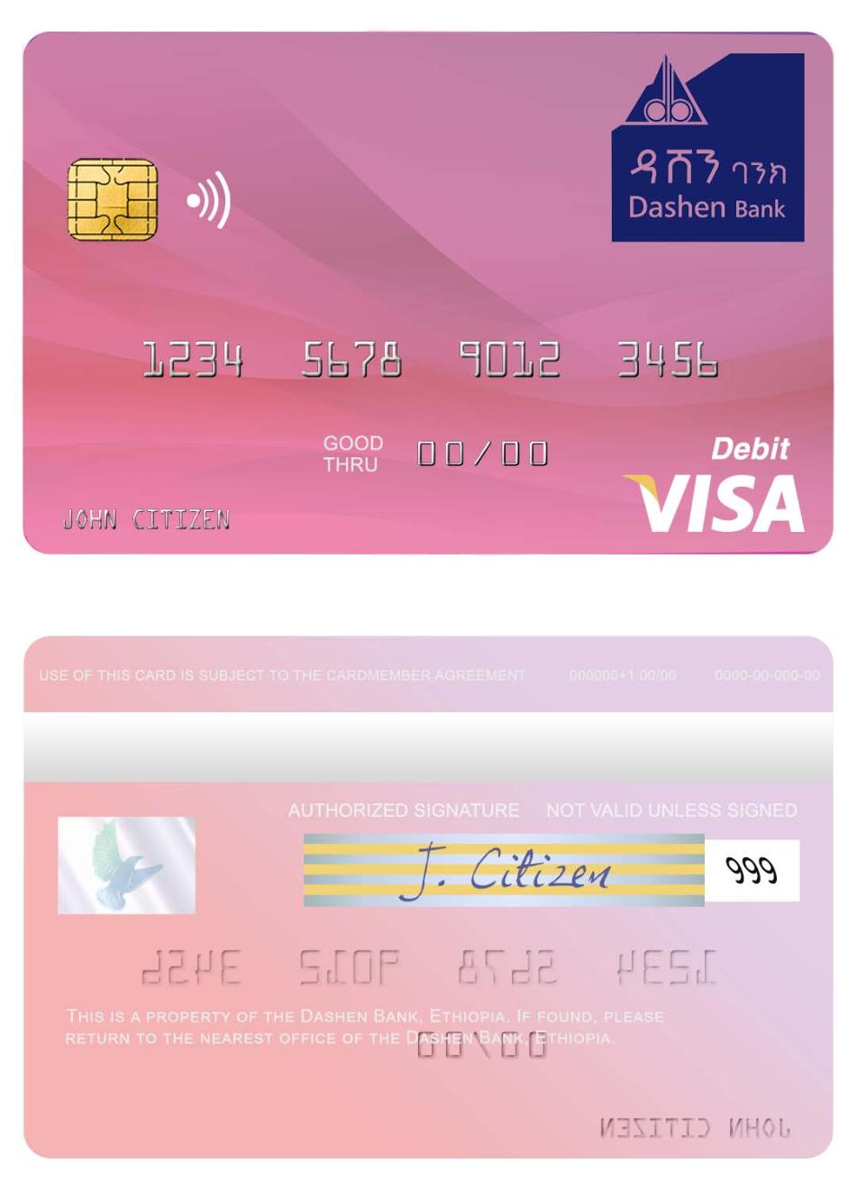 Ethiopia Dashen Bank visa debit card